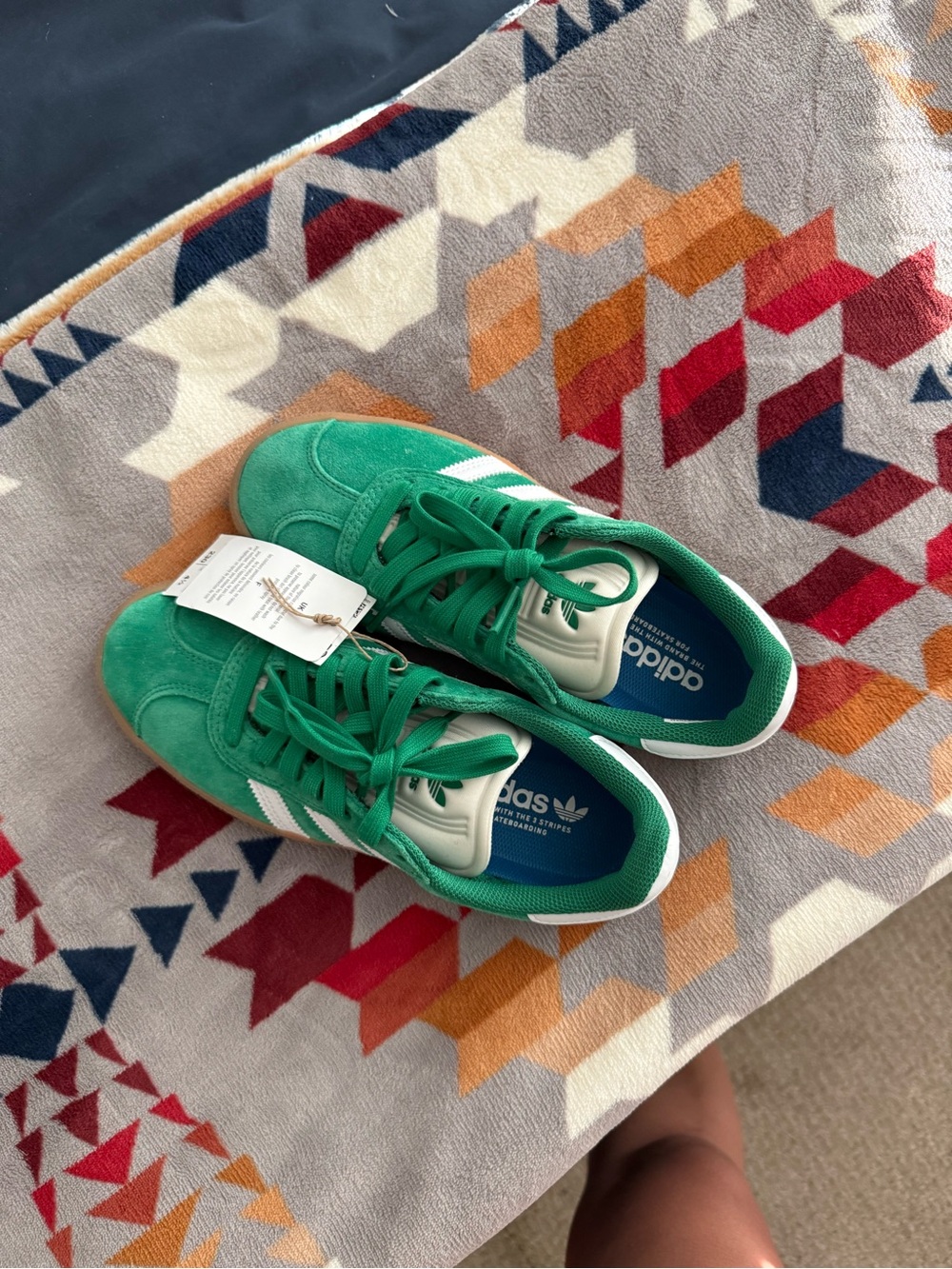Green Adidas Gazelles Women’s size 6